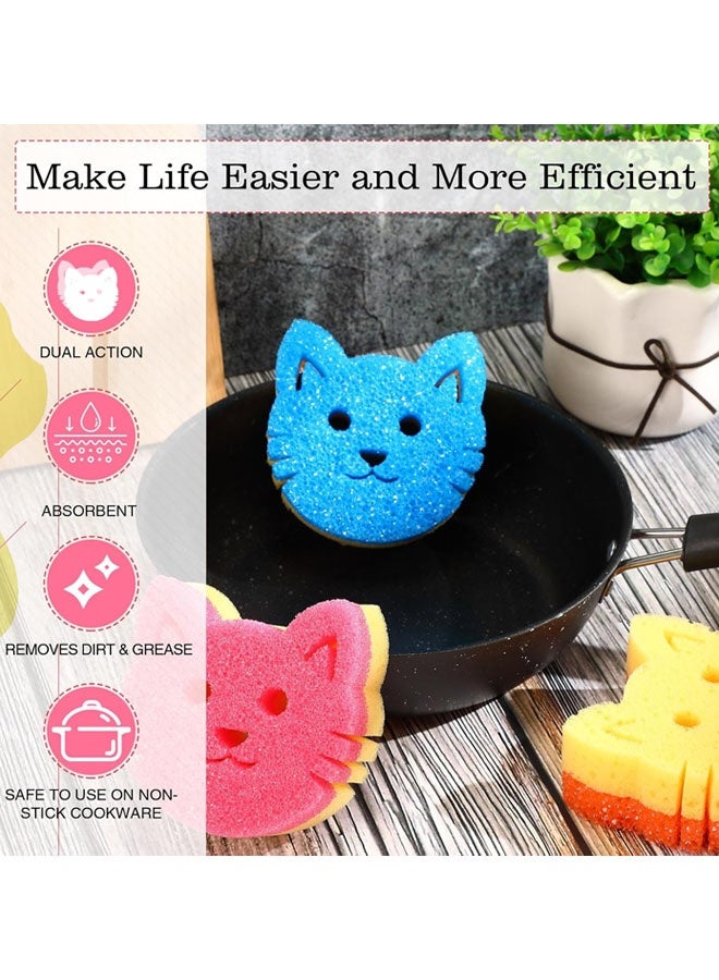 3 PCS Dual Sided Scrub Sponge Multi Functional Cute Temperature Sensitive Non Scratch Dish Sponge For Washing Dishes Kitchen Bathroom - Image 4